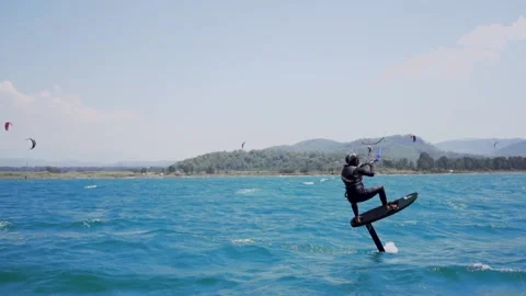 Kite Surfer in Aciton  Video stock 138054043