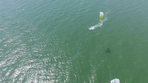 Kite Surfer aerial View Stock-Footage 71292042