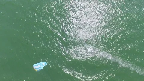 Kite Surfer aerial View Stock-Footage 71292538