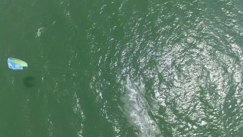 Kite Surfer aerial View Stock-Footage 71292726