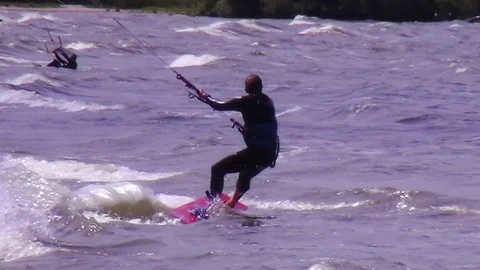 Kite surfer in Andijk Video stock 118572543