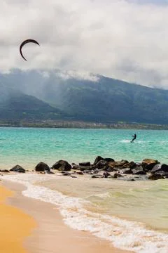 Kite Surfer on Beach Stock Photos