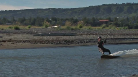 Kite Surfer close 1 Video stock 8570596