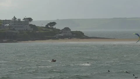 Kite surfer in Devon Video stock 130914438