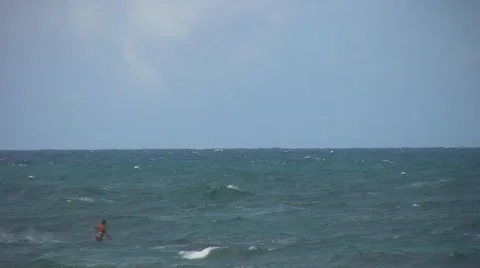 Kite Surfer in Hawaii Stock Footage 2287946
