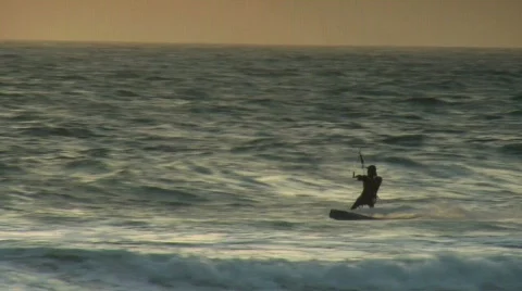 Kite Surfer jumping Stock Footage