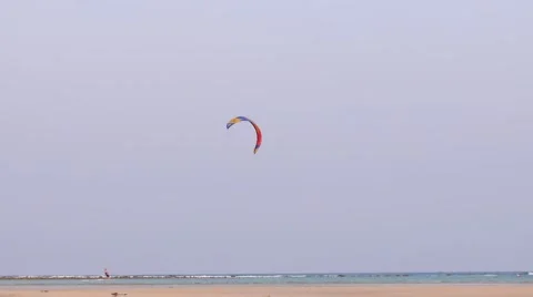 Kite Surfer in the Sea at the Beach Vídeos de archivo 46731235