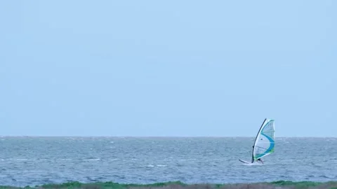 Kite surfer in the sea Stock Footage 140233145
