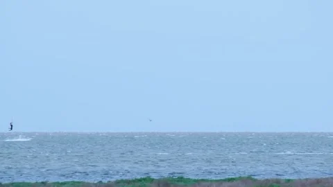 Kite surfer in the sea Stock Footage 140233149