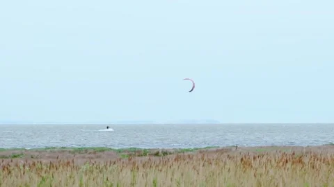 Kite surfer in the sea Stock Footage 140233225