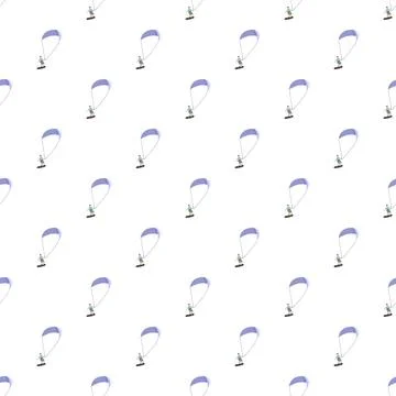 Kite surfer seamless pattern for watersport design Stock Illustration