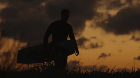 Kite surfer at sunset Stock Footage 308868240