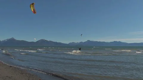 Kite Surfers 3 Stock Footage 8571053