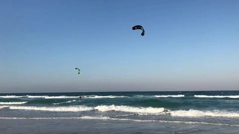 Kite surfers in Australia Stock Footage 80276141