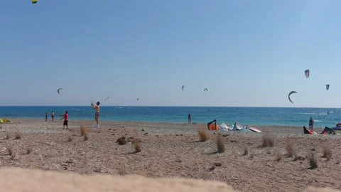 Kite surfers 스톡 동영상 218314955