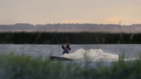 Kite surfer's jump Stock Footage 82954633