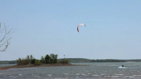 Kite Surfers at Ray Roberts State Park in Texas IV Stock Footage 22890799
