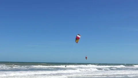 Kite Surfing on the Beach Video stock 72975839