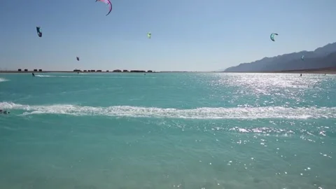 Kite surfing Dahab Stock Footage 281193393