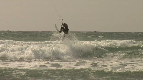 Kite Surfing in the ocean Stock Footage 685680