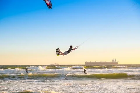 Kite surfing Stock Photos