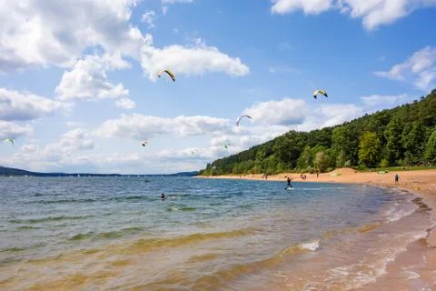 Kite surfing Stock Photos