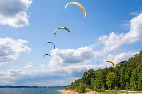 Kite surfing Stock Photos