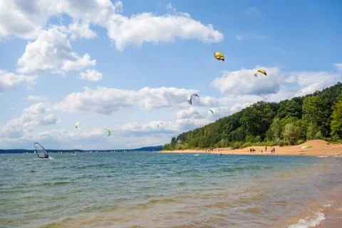 Kite surfing Stock Photos