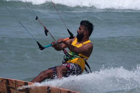 Kite surfing 库存照片