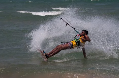 Kite surfing 库存照片