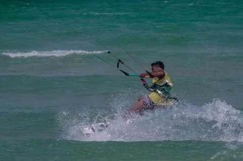Kite surfing 库存照片