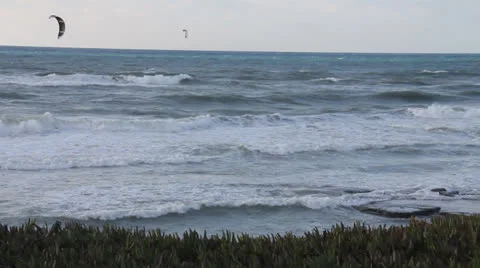 KIte surfing in the sea Video stock 22870104