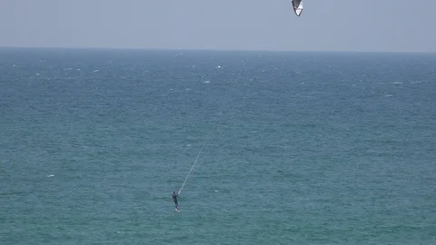 Kite Surfing on the see Stock Footage 100604325