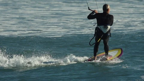 Kite surfing in slow-motion Stock Footage 88284192