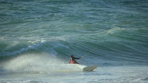Kite surfing Slow-Motion Stock Footage 218553997