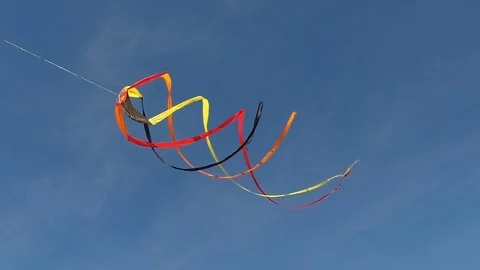 Kite Swirling in Wind in Slow Motion Stock Footage 126942133