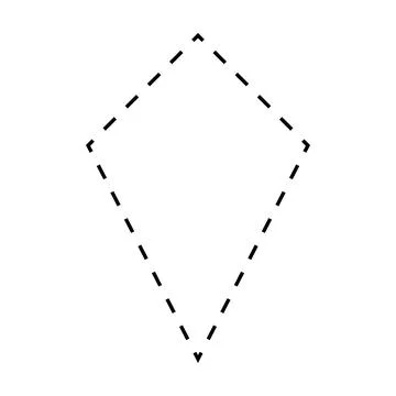 Kite symbol dashed shape vector icon for creative graphic design ui element Stock Illustration