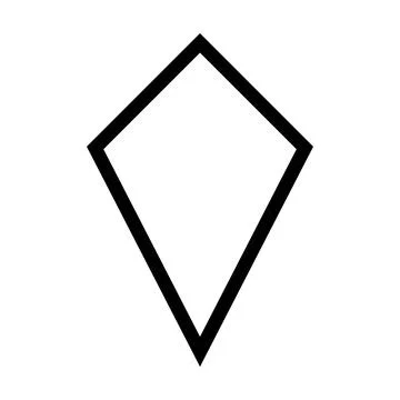 Kite symbol shape vector icon outline stroke for creative graphic design ui  Stockillustratie