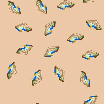 Kite system tidal power isometric icon seamless pattern Stock Illustration