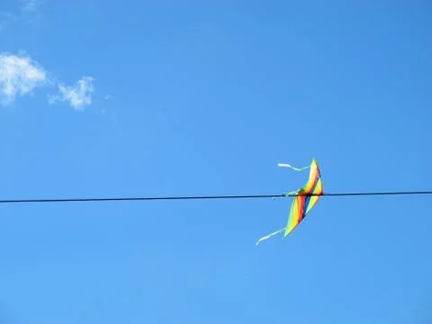 Kite tangled in the wire Stock Photos