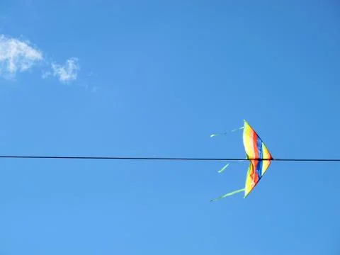 Kite tangled in the wire Stock Photos