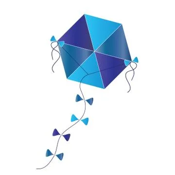 Kite vector in blue and turquoise colors Stock Illustration