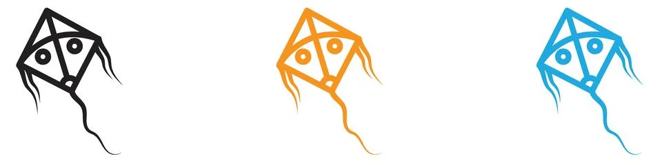 Kite vector logo set collection for web app ui Illustrazione stock