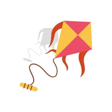 Kite on white background. Elements for Childrens Day. Stock Vector illustration. Stock Illustration