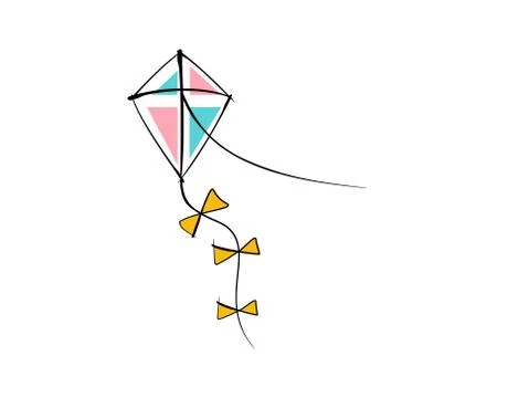 Kite on white background in vector illustration Stock Illustration