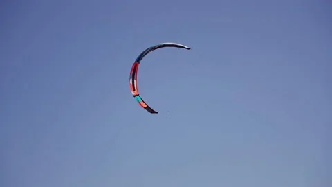 Kite wing over the blue sky Stock Footage 205356569