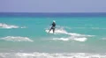 Kite zone. Kiters in action in Costa Calma, Fuerteventura HD Footage