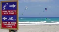 Kite zone. Kiters in action in Costa Calma, Fuerteventura HD Footage