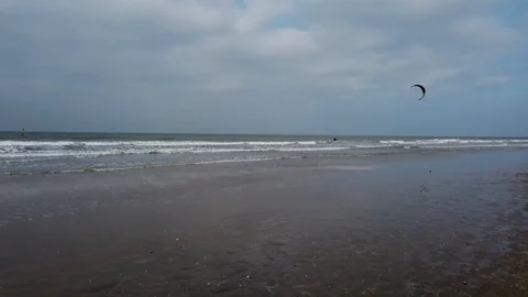 Kiteboarder at the beach Stock Footage 103959799