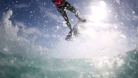 Kiteboarder Big Air Over Camera Stock Footage 72652932